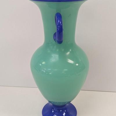 Sale Photo Thumbnail #645: Mad Art 1997 Signed Hand Blown Glass Vase 14" Tall