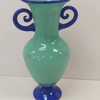 Mad Art 1997 Signed Hand Blown Glass Vase 14" Tall