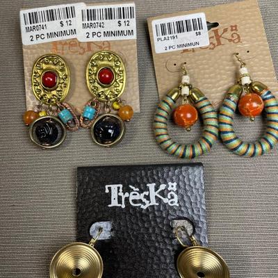 3 pair Treska Earrings New