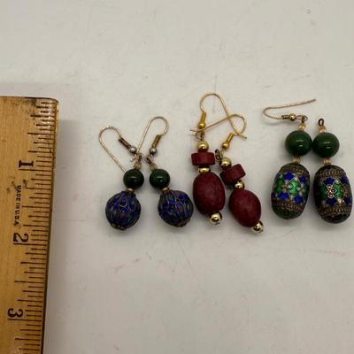 Bohemian Bead Earrings - 3 sets - Dangling Beads