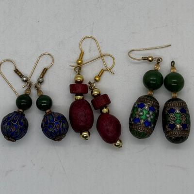 Bohemian Bead Earrings - 3 sets - Dangling Beads