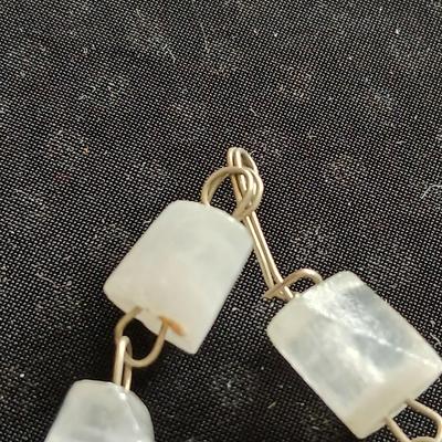Vintage carved stone tribal totem necklace and Shell necklace