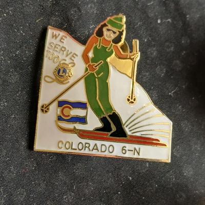 Collection of Lions club pins - award pins - hat / vest pins Fort Collins - Grover - Eaton