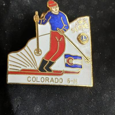 Collection of Lions club pins - award pins - hat / vest pins Fort Collins - Grover - Eaton