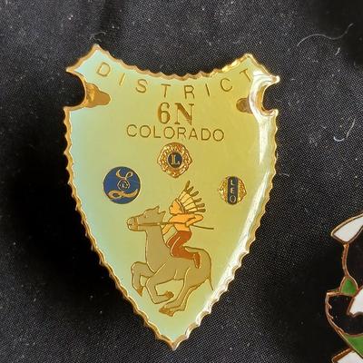 Collection of Lions club pins - award pins - hat / vest pins Fort Collins - Grover - Eaton