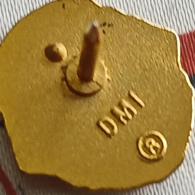 Lions club pins - award pins with International flag banner