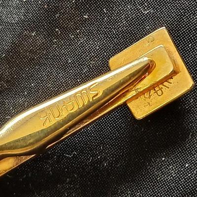 Vintage divided trinket box with Tie clips - Anson - Swank