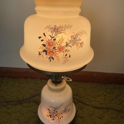 Milk glass hurricane lamp