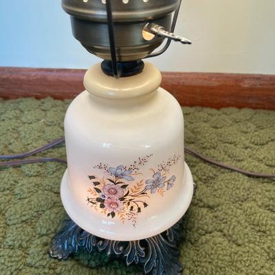 Milk glass hurricane lamp