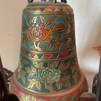 Asian temple bell with 2 shelves