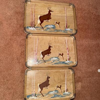 Bambi hand painted 3 tray nesting set