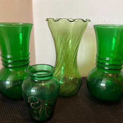 Green vases