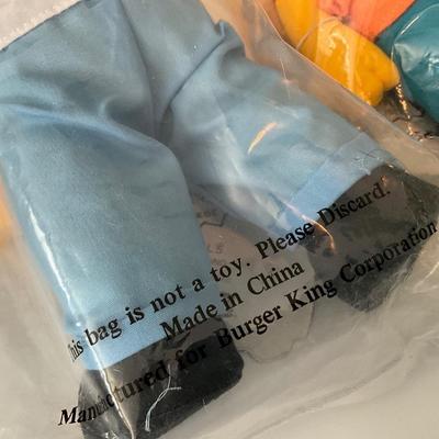 RARE The Simpsons 1990 Burger King Plush Figure Lot, Bags Sealed