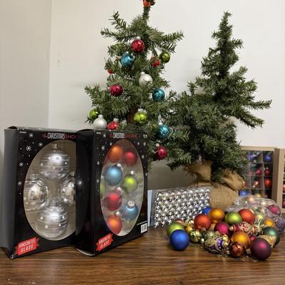 Tiny Faux Christmas Tree & Miniature Ornament Sets (GB-BM)