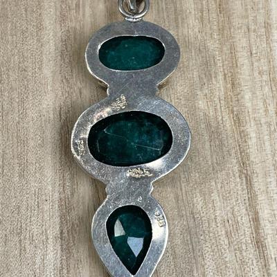 Sterling Silver Emerald Pendant