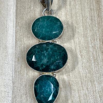 Sterling Silver Emerald Pendant
