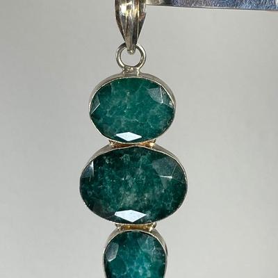 Sterling Silver Emerald Pendant