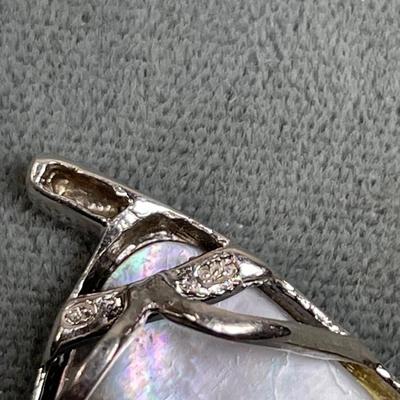 Large Abalone Fish and Sterling silver Pendant