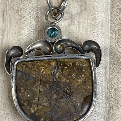 Brown stone Sterling silver Pendant
