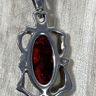 Amber Sterling silver Pendant