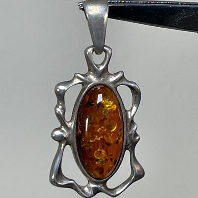 Amber Sterling silver Pendant