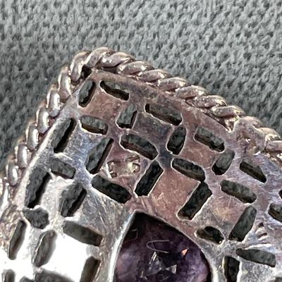 Sterling silver amethyst and marcasite Pendant
