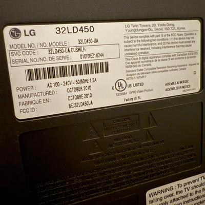32” LG TV with Remote and Surge Protector (GB-BM)