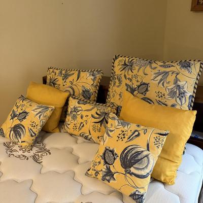 Yellow and Blue Floral Pillows and More (UB-BM)