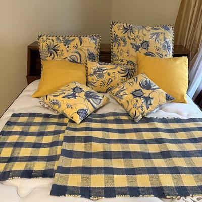Yellow and Blue Floral Pillows and More (UB-BM)