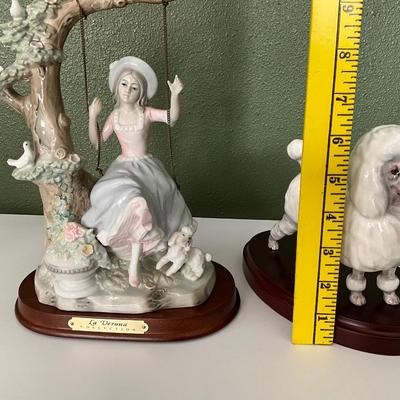 LaVerona Collection Ardalt Japan hand painted Music Box, Royal Doulton Poodle