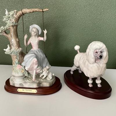 LaVerona Collection Ardalt Japan hand painted Music Box, Royal Doulton Poodle