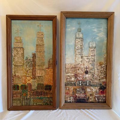 Set of Cityscape Multimedia Paintings (GB-BM