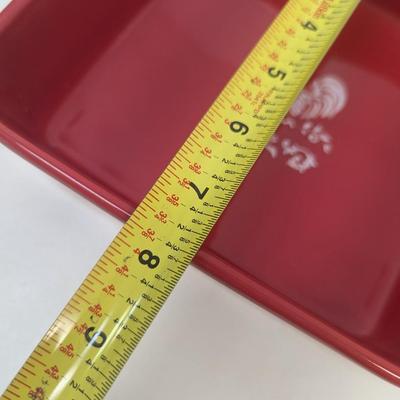 Temp-tations Tara Doodle Doo Red Rooster Square Baking Dish 7 3/4"
