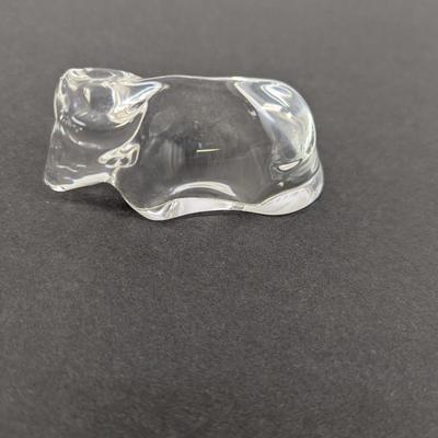 Steuben Bull Hand Cooler Paperweight Marked Crystal Glass