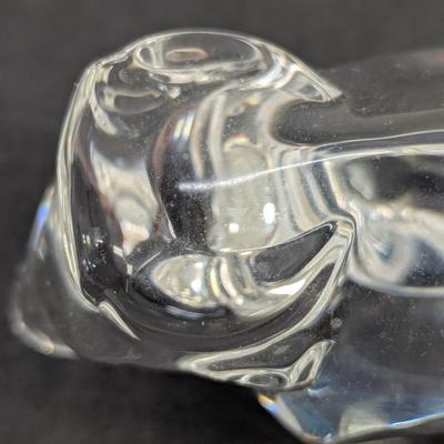 Steuben Bull Hand Cooler Paperweight Marked Crystal Glass