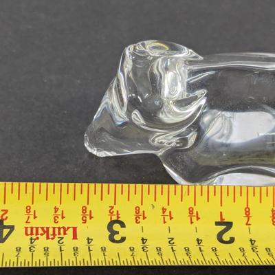 Steuben Bull Hand Cooler Paperweight Marked Crystal Glass