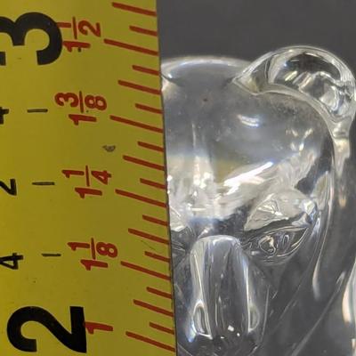 Steuben Bear Hand Cooler Paperweight Signed Crystal Glass