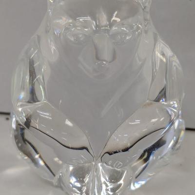 Sale Photo Thumbnail #1297: Steuben Bear Hand Cooler Paperweight Marked Crystal Glass