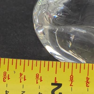 Steuben Ram Hand Cooler Paperweight Signed Crystal Glass