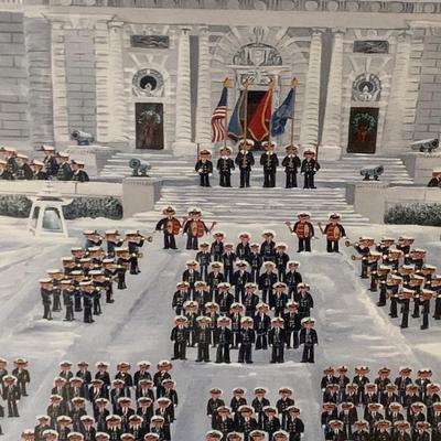 US Naval Academy Signed / Numbered Framed / Matted Print Byer