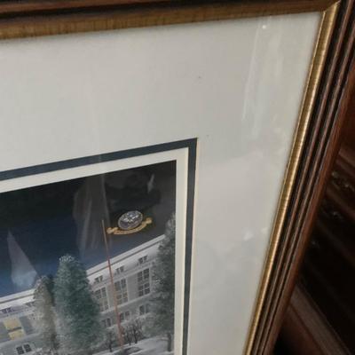 US Naval Academy Signed / Numbered Framed / Matted Print Byer