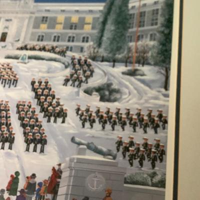 US Naval Academy Signed / Numbered Framed / Matted Print Byer