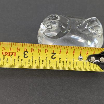 Steuben Chicken Hand Cooler Paperweight Signed Crystal Glass