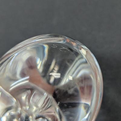 Steuben Chicken Hand Cooler Paperweight Signed Crystal Glass