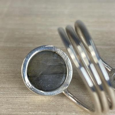 Labradorite Sterling silver wrap Ring 8.5