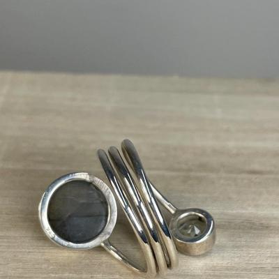 Labradorite Sterling silver wrap Ring 8.5