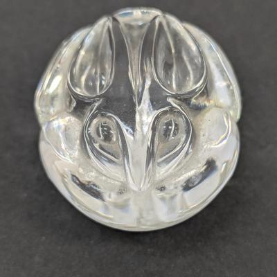 Sale Photo Thumbnail #1328: Steuben Rabbit Hand Cooler Paperweight Marked Crystal Glass