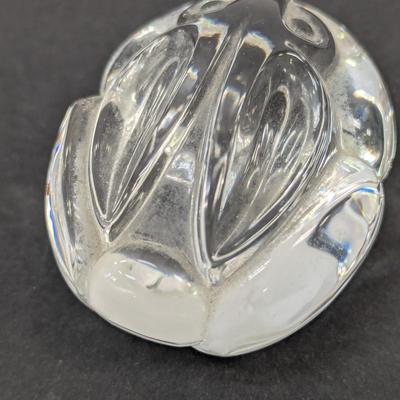 Steuben Rabbit Hand Cooler Paperweight Signed Crystal Glass