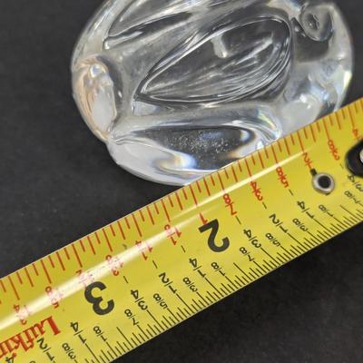 Steuben Rabbit Hand Cooler Paperweight Signed Crystal Glass