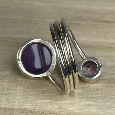 Amethyst and Sterling Silver wrap Ring 8.5